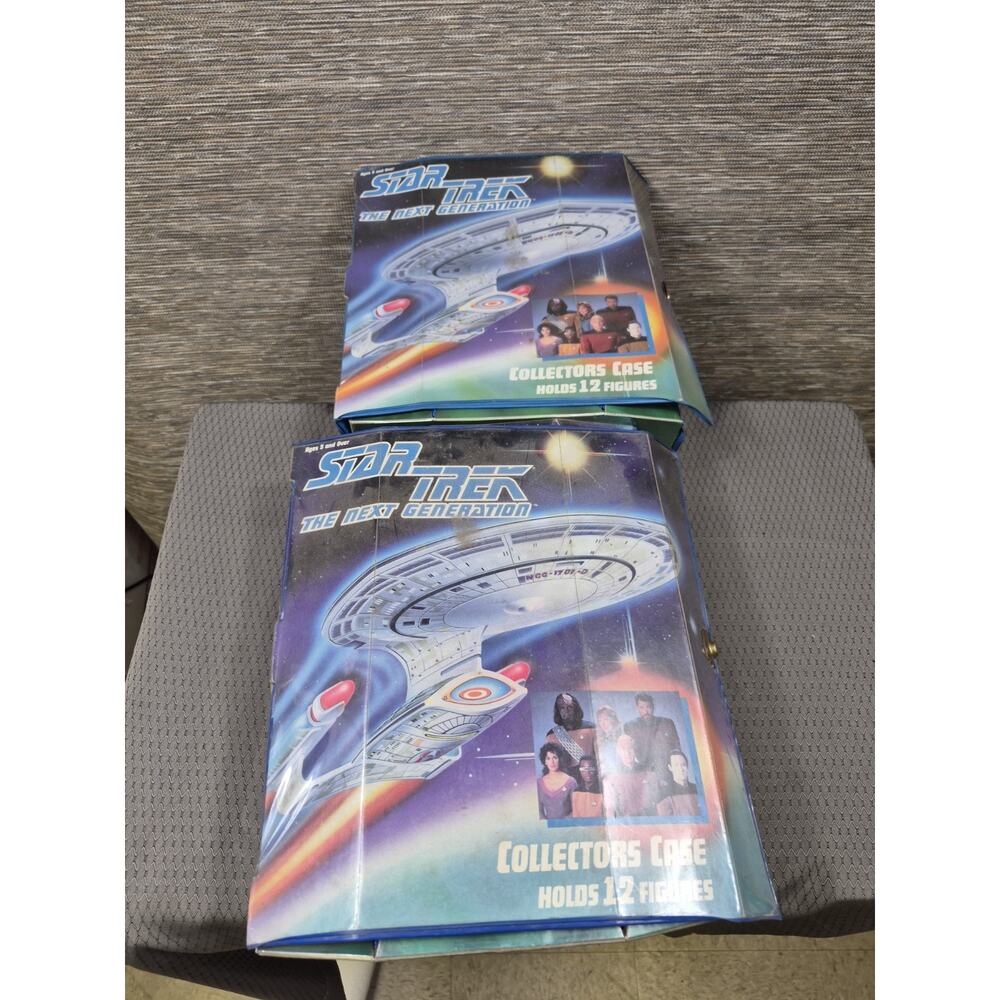 VTG Star Trek The Next Generation Action Figure Collector Carrying Case 2 Pack